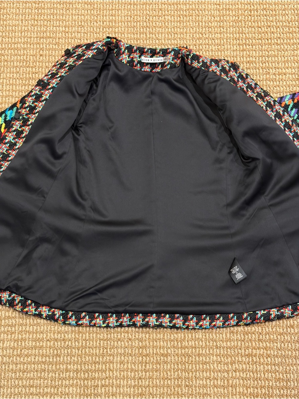 Alice + Olivia Andreas Rainbow Tweed Jacket Small - Picture 6 of 11